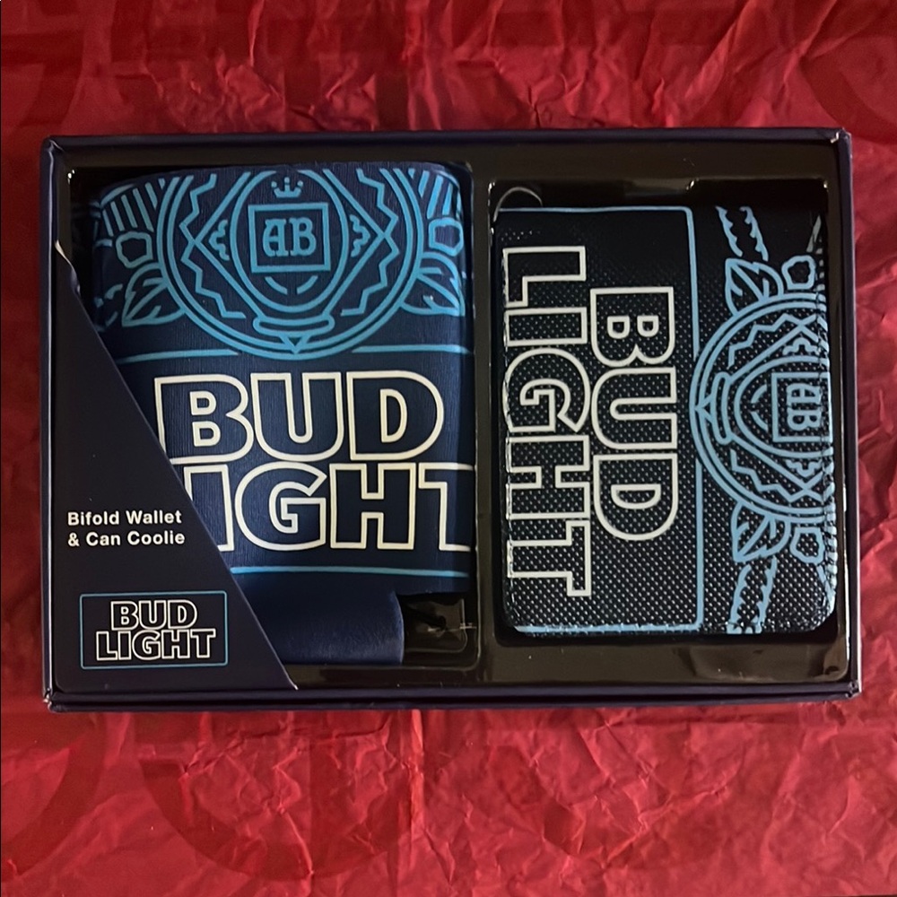 Bud Light wallet and can coozie boxed gift
